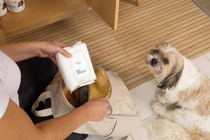 Eye Pet WiPees™ – 100 Gentle, All Natural Lick-Safe Eye Wipes for Dogs & Cats that Help Remove Tear Stains, Crust, Eye Boogers, & Irritants for Clean, Cuddly Comfortable Eyes
