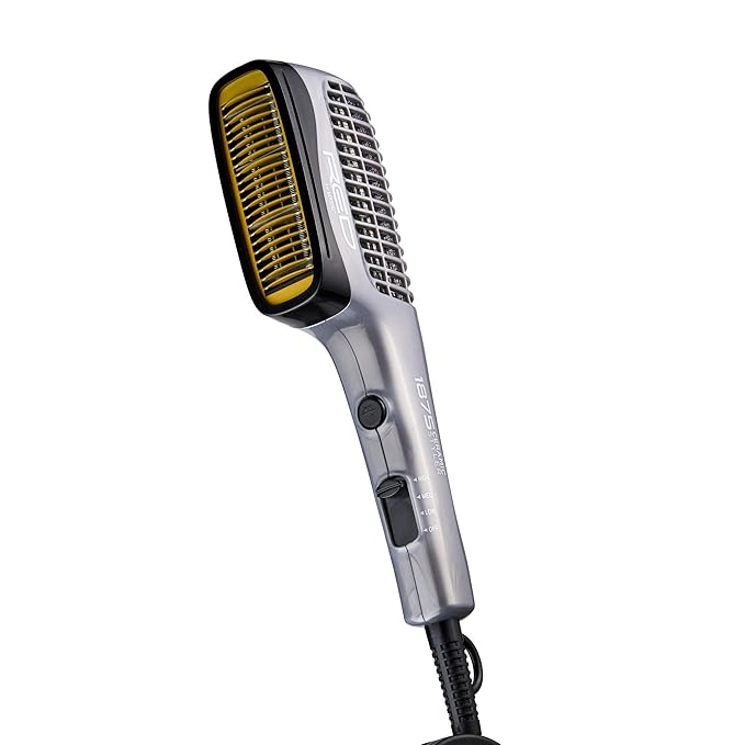 Red by Kiss 1875 Ceramic Ionic Hair Styler, Blow Dry Comb with 3 Attachments Including Detangler Pik, 4 Heat Settings & Cool Shot for Fast Drying, Straightening & Silk Press on All Hair Types