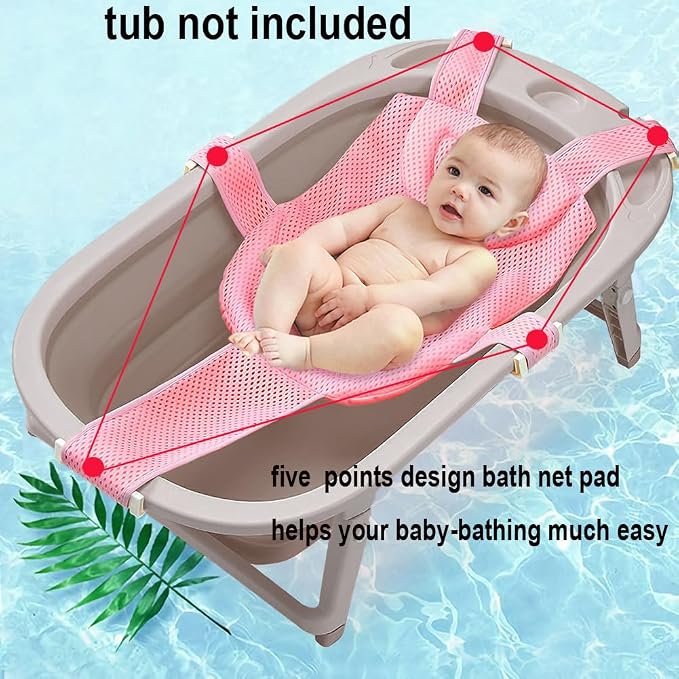 Baby Bath Seat Mesh Pad| Soft Infant Bathing Pillow Bath Cushion Sling Adjustable Bath Support Net Cushion Mat for Newborn Toddler(Tub NOT Included)
