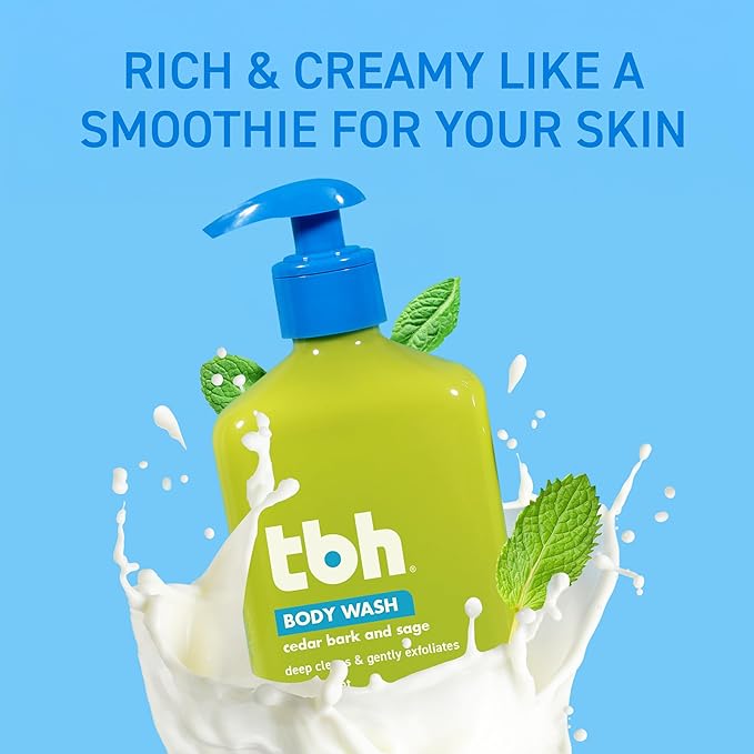TBH Kids & Teen Hair and Body Care Set – Shampoo, Conditioner & Body Wash with Natural Ingredients – Sulfate & Paraben Free – Gentle for All Hair & Skin Types – 3-Pack, 12 oz Each