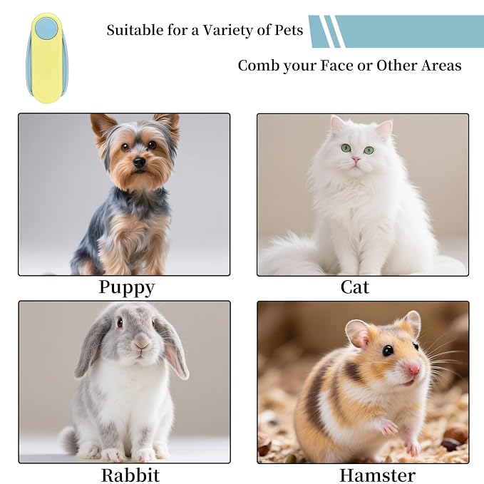Foldable Dual-Head Tear Stain Remover Eye Comb for Small Dogs Cats Hamsters Grooming Tool, Fit Yorkie, Shih Tzu, Maltese, Poodle, Cockapoo ， Puppy Essentials, Flea Brush (Purple)