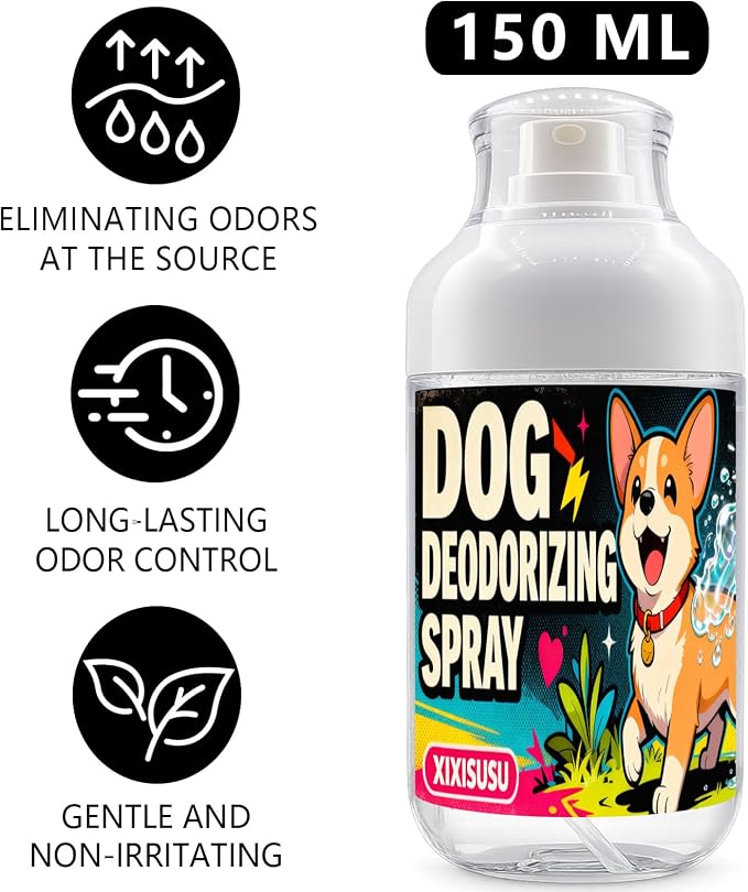 Dog Deodorizing Spray & pet perfume for Smelly Dogs - Instant Relief from Strong Pet Odors with Fresh & Pleasant Scent, 150ml