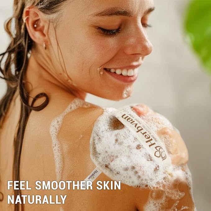 Vietnamese Natural Loofah Exfoliating Body Scrubber Pads, 100% Plant-Based Shower Luffa Sponge, Bath Loofah for Women Men (2, Pack of 2)