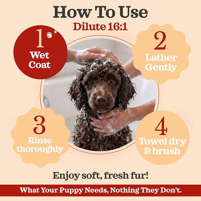 Prebiotic Hypoallergenic Sensitive Dog Shampoo – Oatmeal & Vanilla Scent Formula, Sensitive Skin | Vegan, Paraben-Free, Moisturizing & Deodorizing, Pet Shampoo | Safe for Dogs & Cats – 1 Gallon