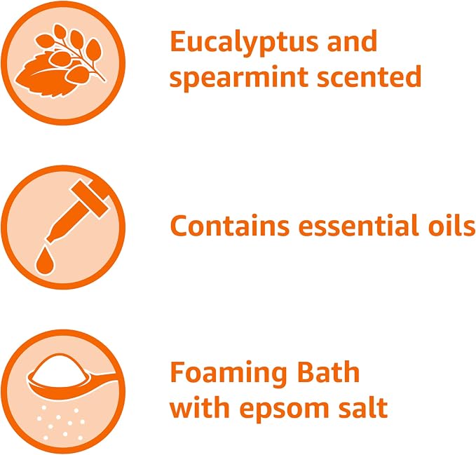 Amazon Basics Eucalyptus & Spearmint Scented Foaming Bath with Essential Oils, 34 Fl Oz (Pack of 1) (Previously Solimo)