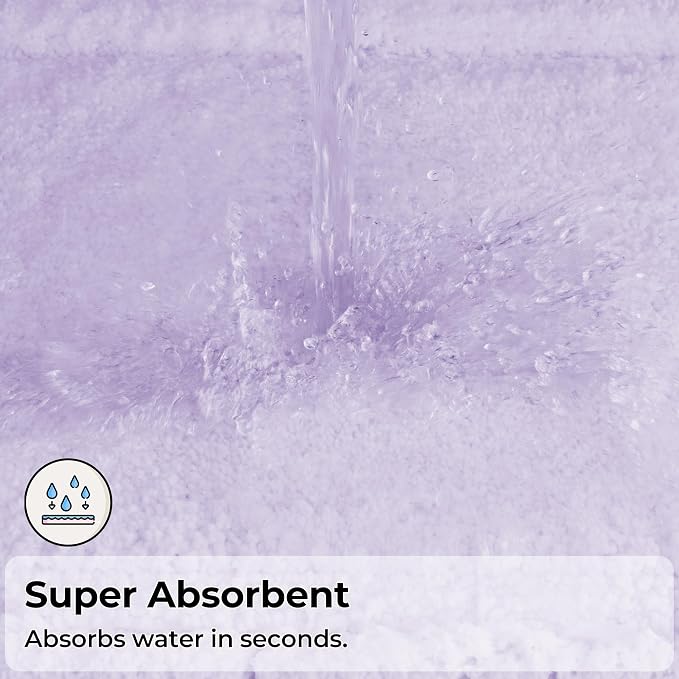 GRANNY SAYS Bathroom Rugs Non Slip, 24" x 36", Bath Rugs for Bathroom Washable, Bath Mats for Floor, Microfiber Bath Mat for Tub, Absorbent Bath Rugs for Shower Room, Lavender