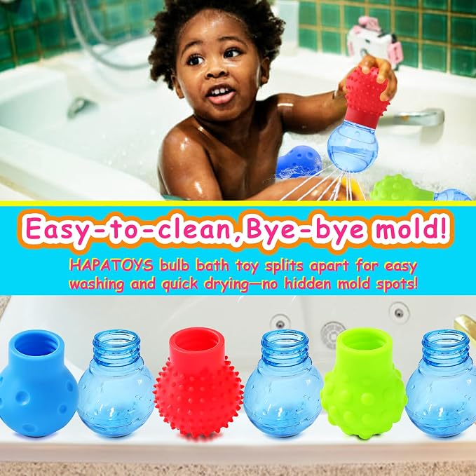 3Pack Bath Toys for Toddlers 1-3 - Sensory Squeezing Water Bathtub Toys for Kids | Bath Tub & Pool Floating Toys for Babies | Textured Sensory Bath Toys Easter Stocking Stuffers for Boys & Girls