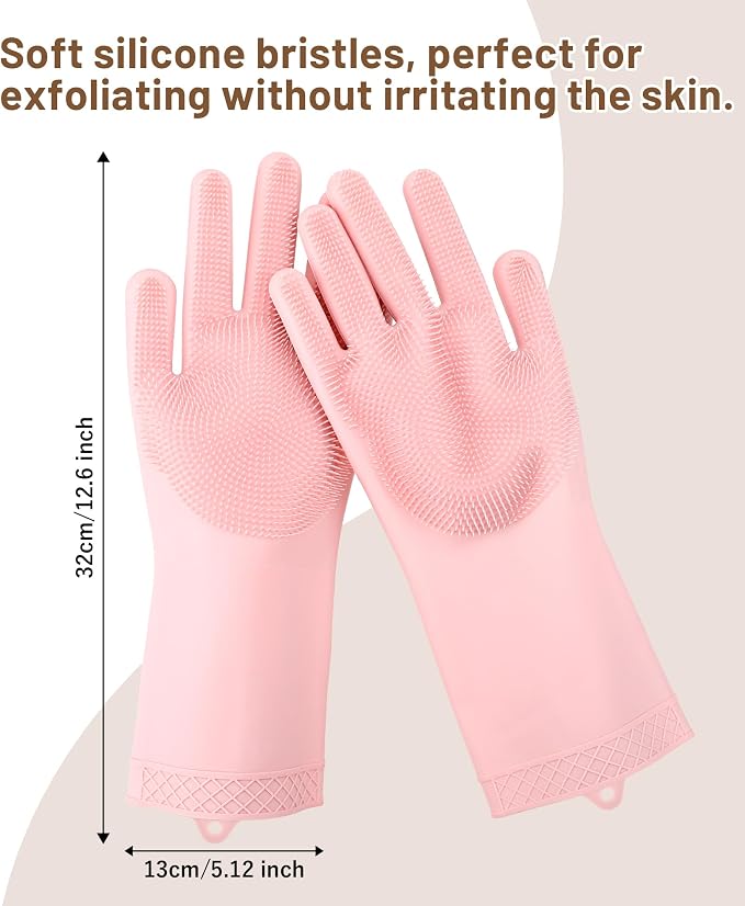 3 Pack Silicone Body Scrubber Set Include Silicone Bath Sponge Brush + Body Scrubber Pad + Gentle Exfoliating Glove, Quick-Dry & Hygienic, Long-Lasting and Easy to Clean, Ideal for Women, Men