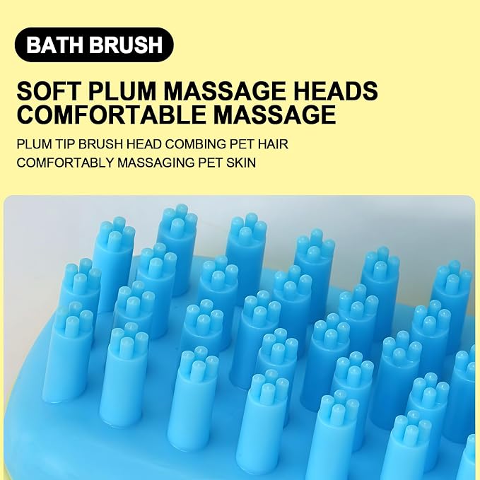 HOP Yellow Dog Bath Brush Shoe-Shape Dog Washing Brush for Small Dogs&Cats | Soft TPR Bristles,Dog Massage Shampoo Brush,Pet Grooming Tool,Remove Loose Hair Knots Deep Cleansing