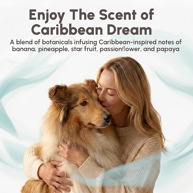 Best Shot Scentament Spa Botanical Body Splash, Pet Deodorizing Spray for Dogs & Cats, Conditioning Body Spray with Caribbean Dream Splash, Gentle Grooming Finishing Mist, 8 fl oz