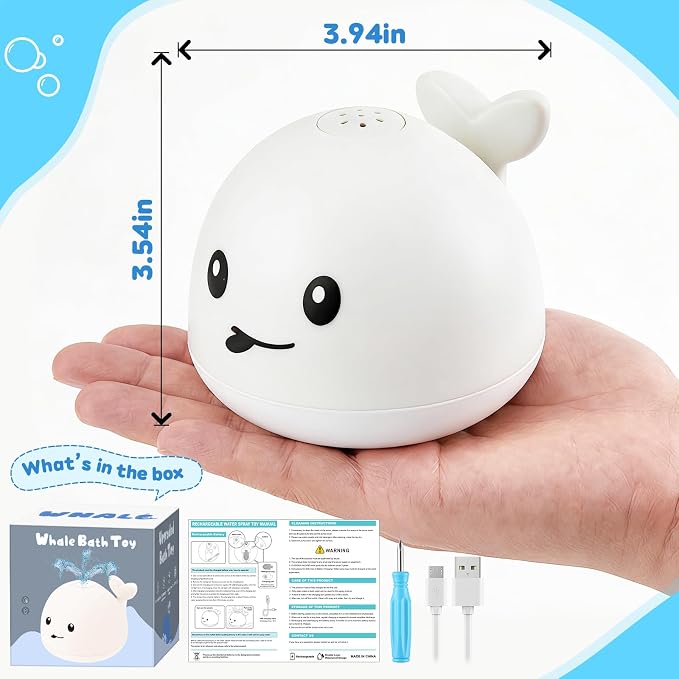 Gigilli Baby Bath Toys, Light up Bath Toys for Kids Ages 1-3, Pool Water Toys 1 Year Old Boys Girls Gifts, 6-12-18 Months Baby Whale Bath Toy Sprinkler, Toddler Fountain Bathtub Water Table Toy