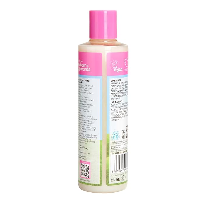 Childs Farm, Kids Hair Conditioner for Dry, Sensitive Skin & Scalp, Strawberry & Organic Mint, Conditions & Nourishes, Vegan, Cruelty-Free, 8.4 Fl Oz