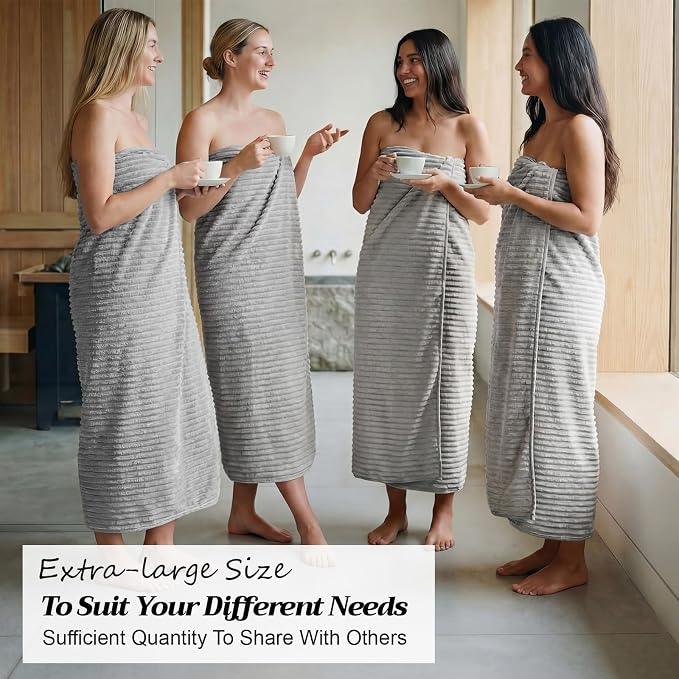 4 Pcs Extra Large Bath Towel Set 40x80'' Oversized Bath Sheet for Adult Microfiber Quick Dry Fluffy Absorbent Blanket with Hanging Loop for Pool Gym Body Shower(Gray)