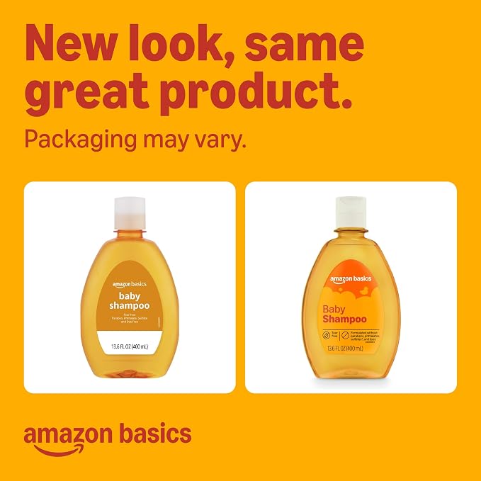 Amazon Basics Tear-Free Baby Shampoo, 13.6 Fluid Ounce, Packaging May Vary