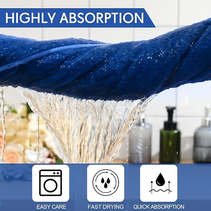 SmoothNovelty 4 Pack Bath Sheets 40 x 80 Inch Oversized Jumbo Extra Large Towels Quick Dry Coral Fleece Absorbent Soft Lightweight XL Shower Towels for Home Gym Travel Beach Spa Pool Hotel (Navy Blue)