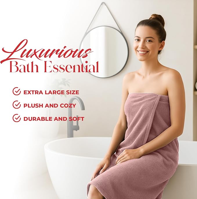 RIVERSIDE Pack of 1 Jumbo Bath Sheet 40 x 80 Inches - Extra Large Bath Towel, Super Soft & Highly Absorbent, 100% Cotton Quick Dry, Perfect to Wrap Yourself in - Dusty Rose