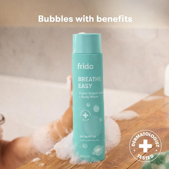 Frida Baby Eucalyptus Vapor Baby & Kids Bubble Bath + Body Wash, Toddler & Baby Body Wash, Dermatologically Tested, Tear-Free, Hypoallergenic, Safe for Skin, Super Sudsy, 10oz