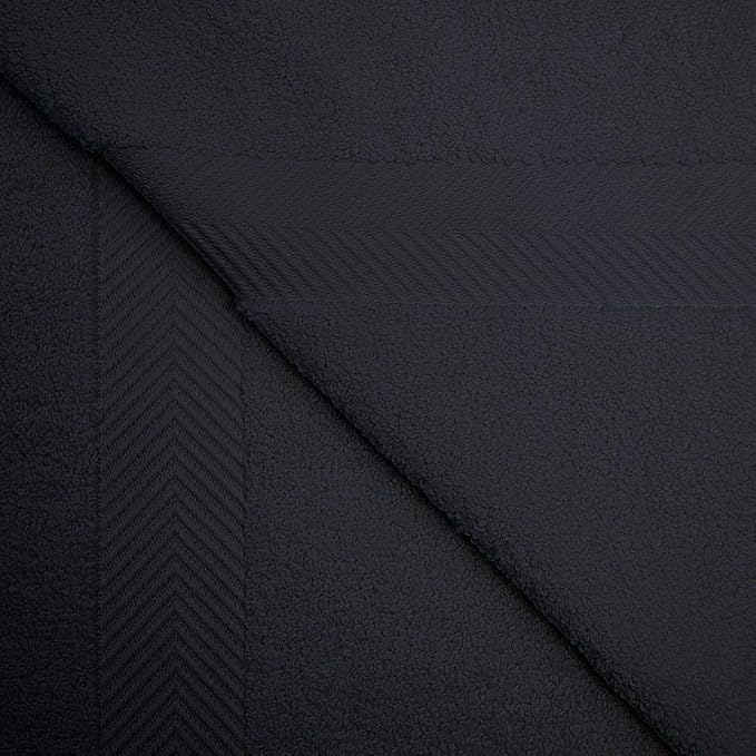 Superior Zero Twist 100% Cotton Bath Towels, Super Soft, Fluffy and Absorbent, Premium Quality Oversized Bath Towel Set of 2, Black