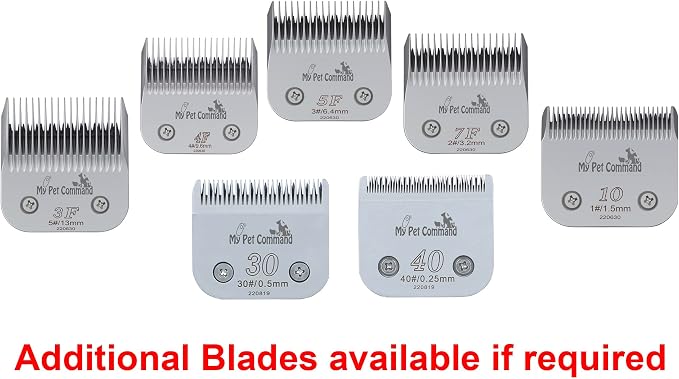 My Pet Command Replacement or Additional Blades/Guides for Cordless Pet Clipper Model Number MPC15DS #10F Blade