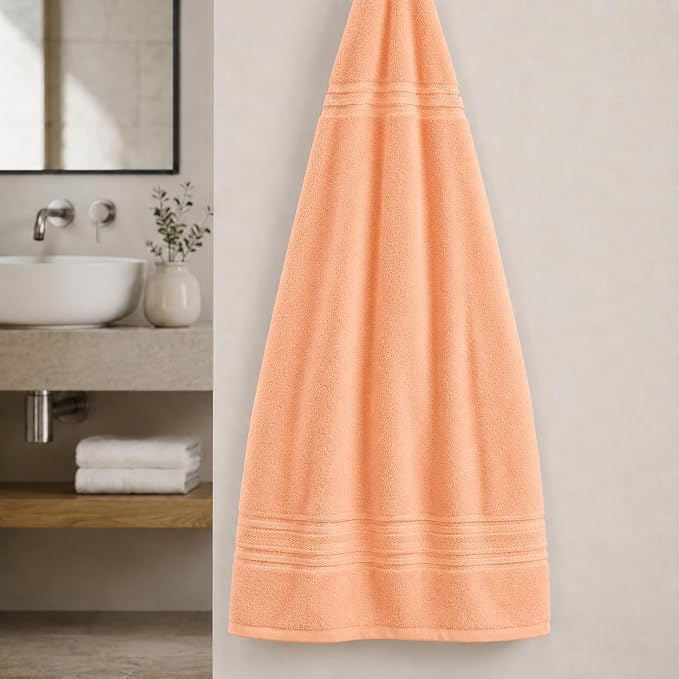 Terry Bath Sheet Set of 2 Pink Bath Towels Set 35x70 Inches, 100 Combed Long Staple Cotton Highly Absorbent Ultra Soft Oversized Large Luxury Hotel & Spa Quality Bathroom Towels Set