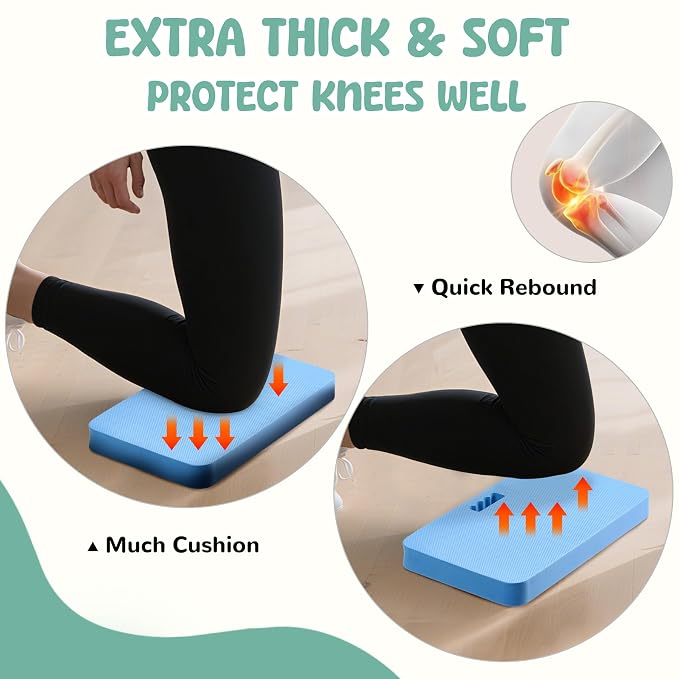 Baby Bath Kneeler, Extra Thick Kneeling Pad for Bathing Babies, Soft Foam Cushioning for Knee, 1.5" Thick Non-Slip, Fast-Drying,Gardening, Bathing Baby, Workout Supplies-Blue