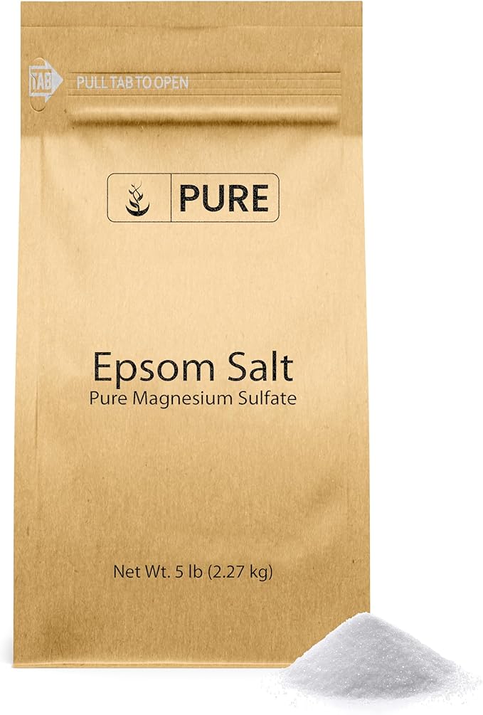 Pure Original Ingredients Epsom Salt Pure Magnesium Sulfate, Food Grade, Soaking Solution (5 Pound)