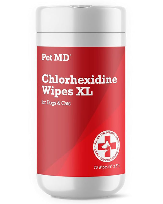 Pet MD XL Topical Wipes with Aloe for Dogs and Cats - 70ct | Topical Wipes for Cleansing of Skin and Coat for Pets