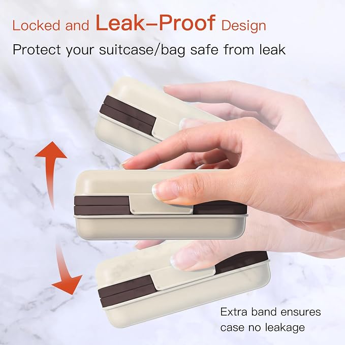 Quatish Leakproof Bar Soap Holder Dish with Lid for Shower, Portable 1 Pack Travel Soap Case Box for Gym, Camping, Hiking, Outdoor Use, Travel Size Toiletries Essentials, Keeps Soap Dry, Brown