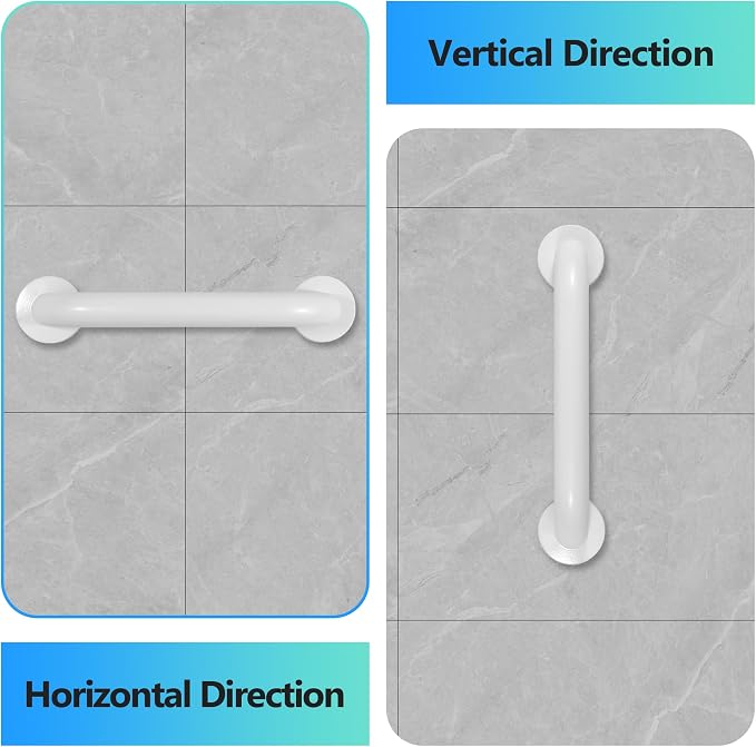 Shower Grab Bar, 2 Pack 32 Inch White Bathroom Safety Bar, 1.25" Diameter 304 Stainless Steel Grab Bars for Bathtubs and Showers, Handicap Shower Grab Bar for Seniors Elderly