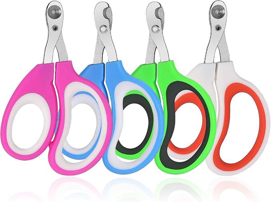 4 Pack Pet Nail Clippers: 2 Cat Nail Clippers with Circular Cut Hole, Cat Claw Trimmer Sharp Angled Blade, Safe & Easy to Use for Cats, Kittens, Small Dogs, & Small Pets, Avoid Overcutting