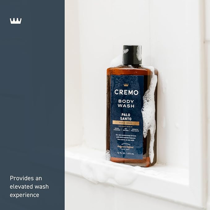 Cremo Body Wash for Men, Rich-Lathering Palo Santo, 16 Fl Oz (Pack of 12)