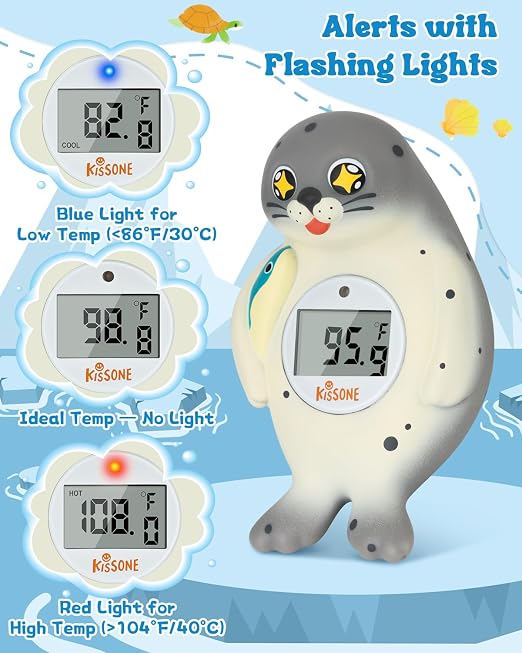 Baby Bath Thermometer Digital for Water Temperature – Fast & Accurate °F/°C Reading, Waterproof Floating Safety Thermometer for Infants & Toddlers