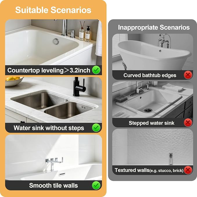 Webetop 2 Pack Shower Splash Guard for Bathtub – Silicone Acrylic Shower Splash Guards with Suction Cups, No-Adhesive Bathtub Shower Corner Water Guards to Keep Water in Shower or Bath, White