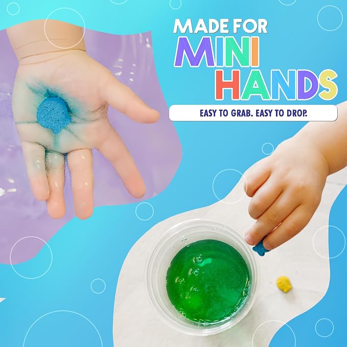 SplashEZ STEM Bath Color Tablets for Kids 150 Count - Fizzy Bath Bombs for Kids and Bath Toys for Toddlers, Non Toxic, Fragrance Free, No Tub Staining, Easy Clean, Toys for Kids