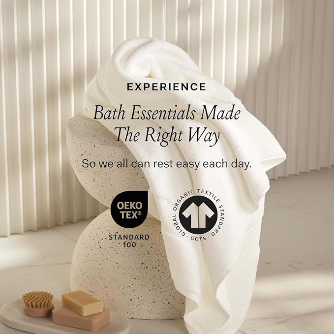 BOLL & BRANCH Plush Bath Towel Set - Walnut - 6 Piece - Includes 2 Bath Towels, 2 Hand Towels & 2 Washcloths - 100% Organic Cotton - Ultra Soft & Luxurious - Quick Absorbing