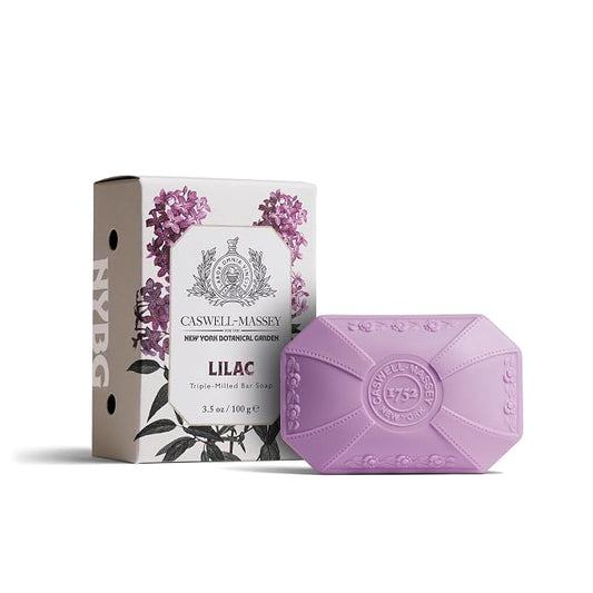 Caswell-Massey Natural Bar Soap for Women, Moisturizing Body Soap Bar for All Skin Types, Made with Essential Oils & Plant-Based Formula for Soft Skin, Lilac, 3.5 oz