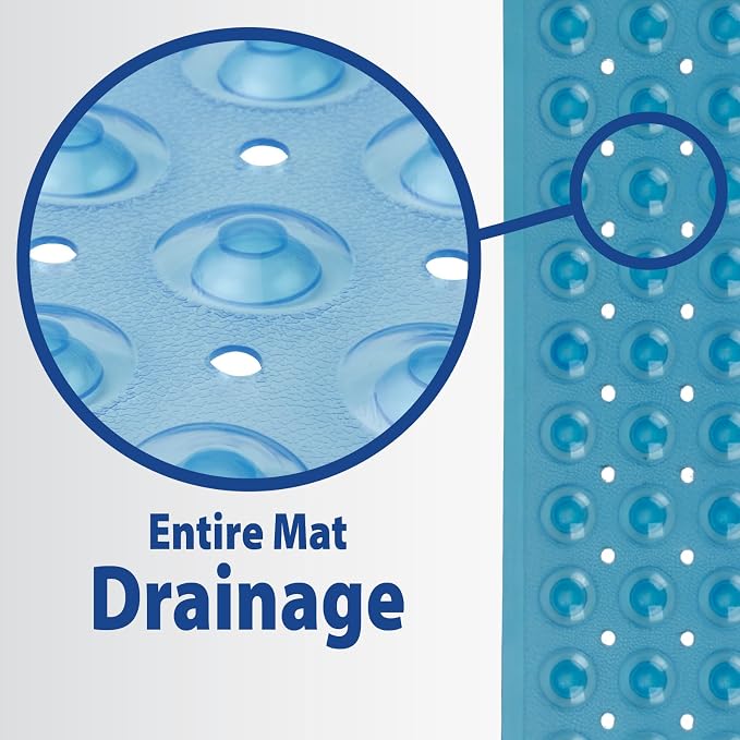Thera|Care Non-Slip Bath mat | Non-Slip Textured Surface | Mat Size: 15 in. x 27 in. (Pack of 2)