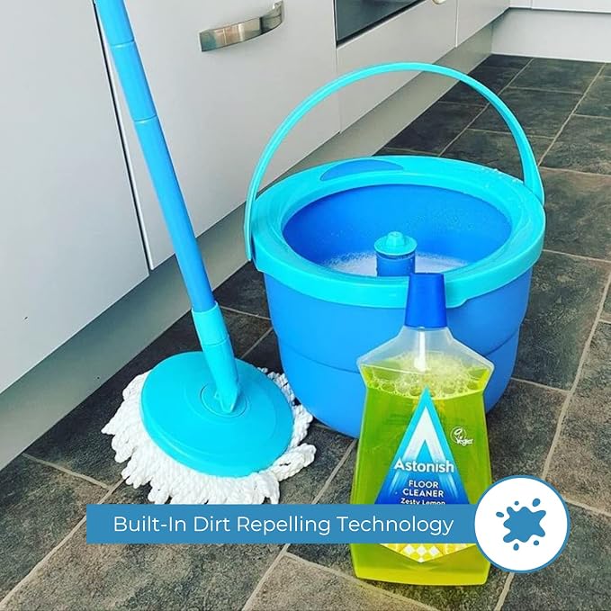 Astonish Zesty Lemon Floor Cleaner With Built In Dirt Repelling Technology To Prevent Stains & Protects Floors From Mud & Pet Stains - Concentrated Mop Solution For Tiles & Sealed Wood 1 Liter Bottle