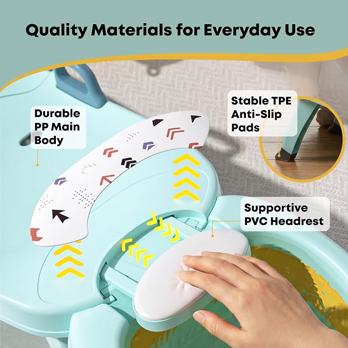 Hair Washing Station for Kids Children's Shower Seat - Toddler Portable Hairwashing Station for Home - Baby Hair Wash Bath Seat Adjustable Shampoo Chair for 0 to 16 Years Old