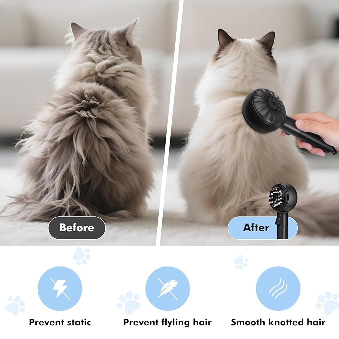 Cat Steam Brush, Cat Brushes for Indoor Cats Shedding with 2Steam Modes, Cats Hair Grooming Brush for Short and Long Haired Pets Dogs Hair Grooming
