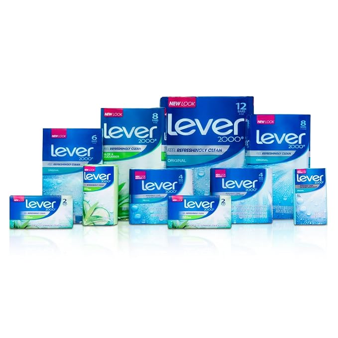 Lever 2000 Refreshing Body Soap and Facial Cleanser With Aloe & Cucumber Effectively Washes Away Bacteria, Fresh Aloe, 3.75 Ounce (Pack of 8)