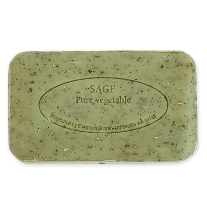 Pre de Provence Artisanal Soap Bar, Natural French Skincare, Enriched with Organic Shea Butter, Quad Milled for Rich, Smooth & Moisturizing Lather, Sage, 5.3 Ounce