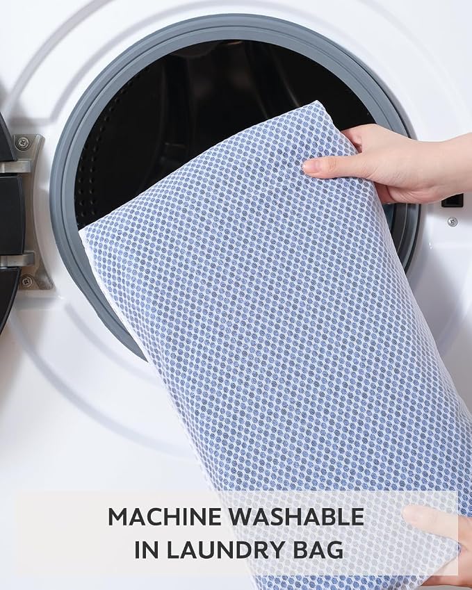 tchdio Waffle Bath Mat, Super Absorbent Non Slip Bath Mats for Bathroom Mat Ultra Soft Bathmat Machine Washable Bathroom Rugs with Tassels, Blue, 20" x 32"