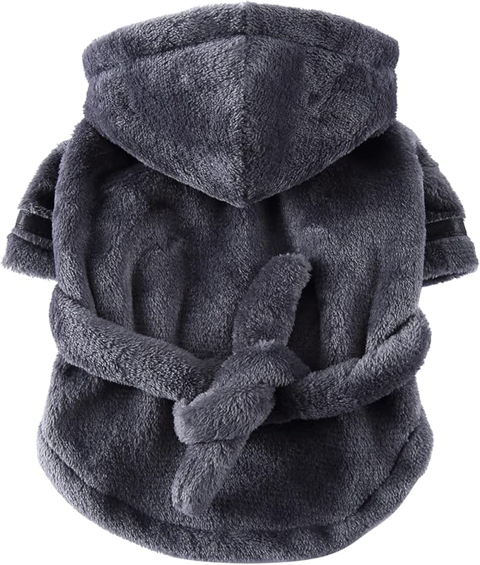 Petyoung Pet Bathrobe Dog Pajama Thickened Hooded Bathrobe Quick Drying and Super Absorbent Dog Bath Towel Soft Pet Nightwear for Puppy Small Dogs Cats