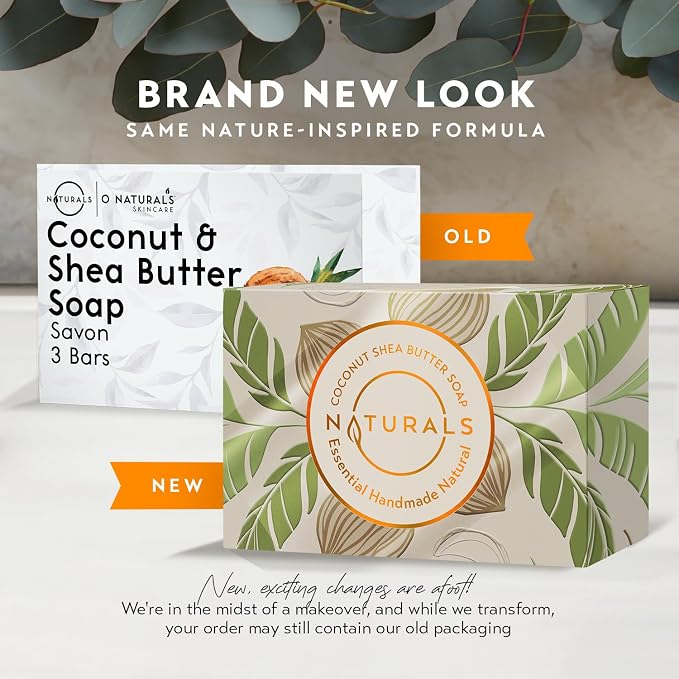 O NATURALS 3-Pack Organic Soap Bar 4oz each-100% Vegan Cold Process Body Wash Scented Premium Handmade Soap - Natural Soaps for Men Women, Face, Body - Coconut and Shea Butter - Mothers Day Gifts