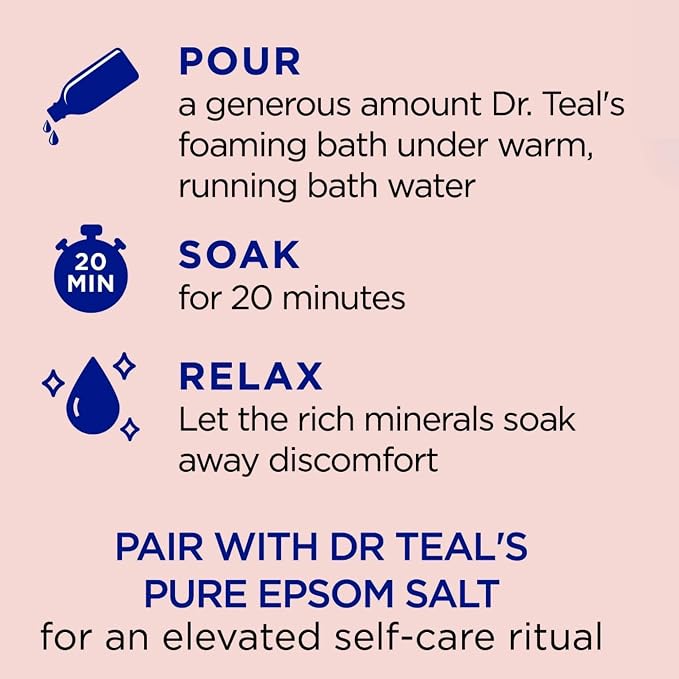 Dr Teal's Limited Edition Strawberry Serenade Pure Epsom Salt and Foaming Bath Set with Basil & Orange