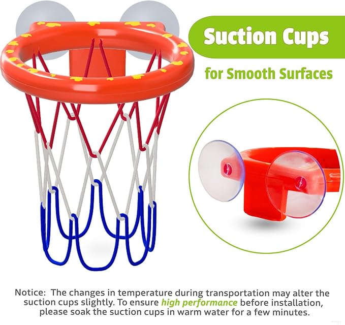 MARPPY Bath Toys - Bathtub Basketball Hoop for Kids Toddlers - Mold Free Bath Toys with Suction Cup & 3 No Hole Balls - Shower Toys and Bathtub Toys for Toddlers - Boys Girls