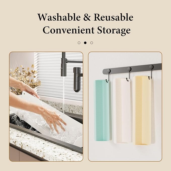 Bathtub Splash Guard, Silicone Toy Tray Holder Storage with 10 Strong Suction Cups, Bathtub Accessories Prevent Water Spill, Countertop Protectors for Tub, Bathroom Sink, Kitchen Sink 1 Pcs Gray White