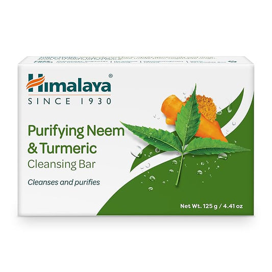 Himalaya Purifying Neem & Turmeric Cleansing Bar Soap, Neem Soap Bars for Face and Body, Turmeric Soap Bar,Face Soap Bar,Face Wash Bar,Bath Soaps,Body Soap Bars,Natural Soap,Soft and Clean Skin, 1Pack