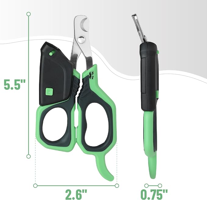 Mr. Pen- Cat Nail Clipper with Adjustable LED Light, Green Cat Nail Trimmer | Cat Claw Clippers, Cat Clippers for Nails, Pet Nail Clippers, Kitten Nail Clipper, Small Dog Nail Clipper Cat Claw Trimmer